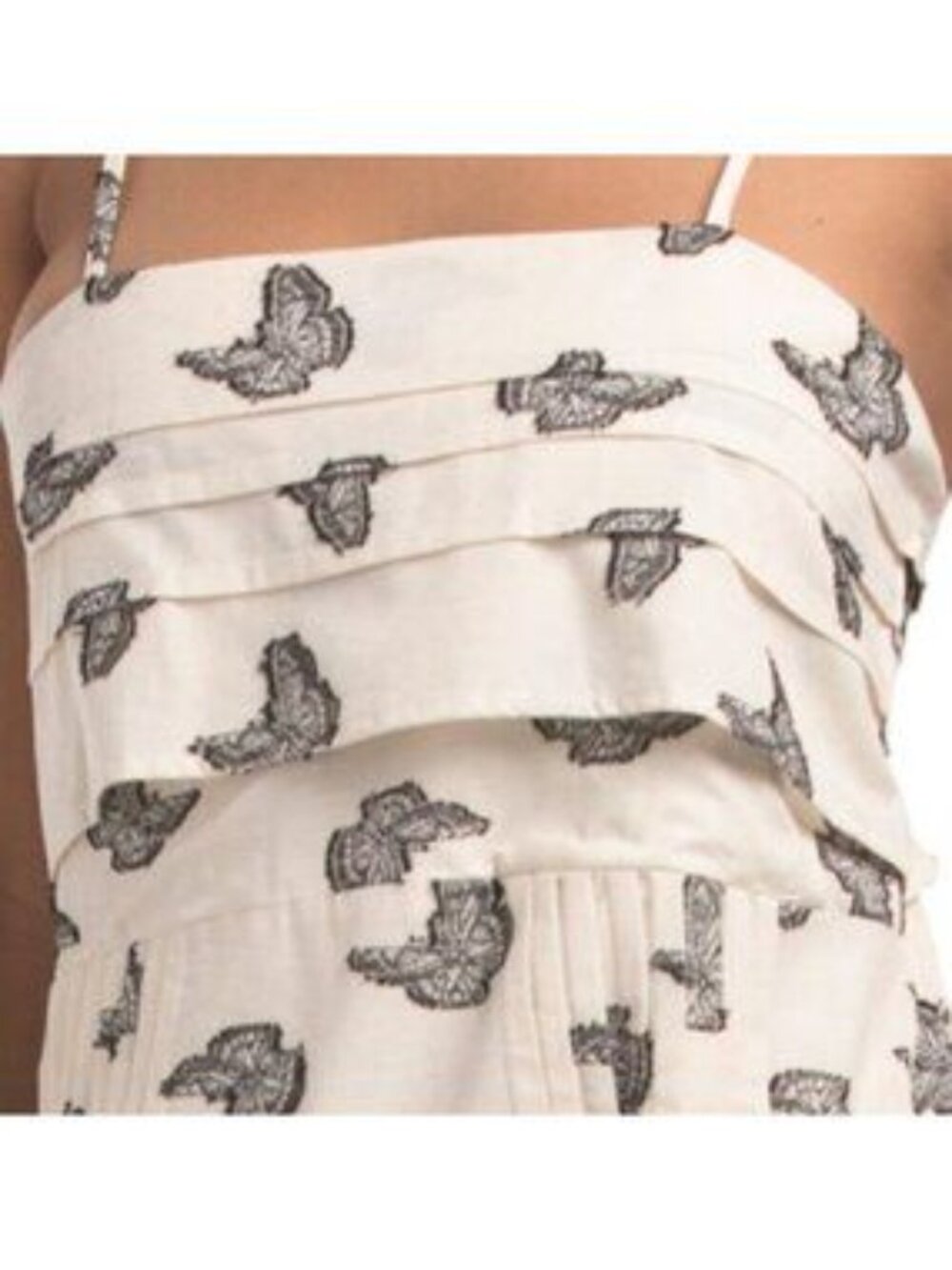 SOLITAIRE Sleeveless Cotton Blend Jacquard Maxi Dress - Picture 3 of 4